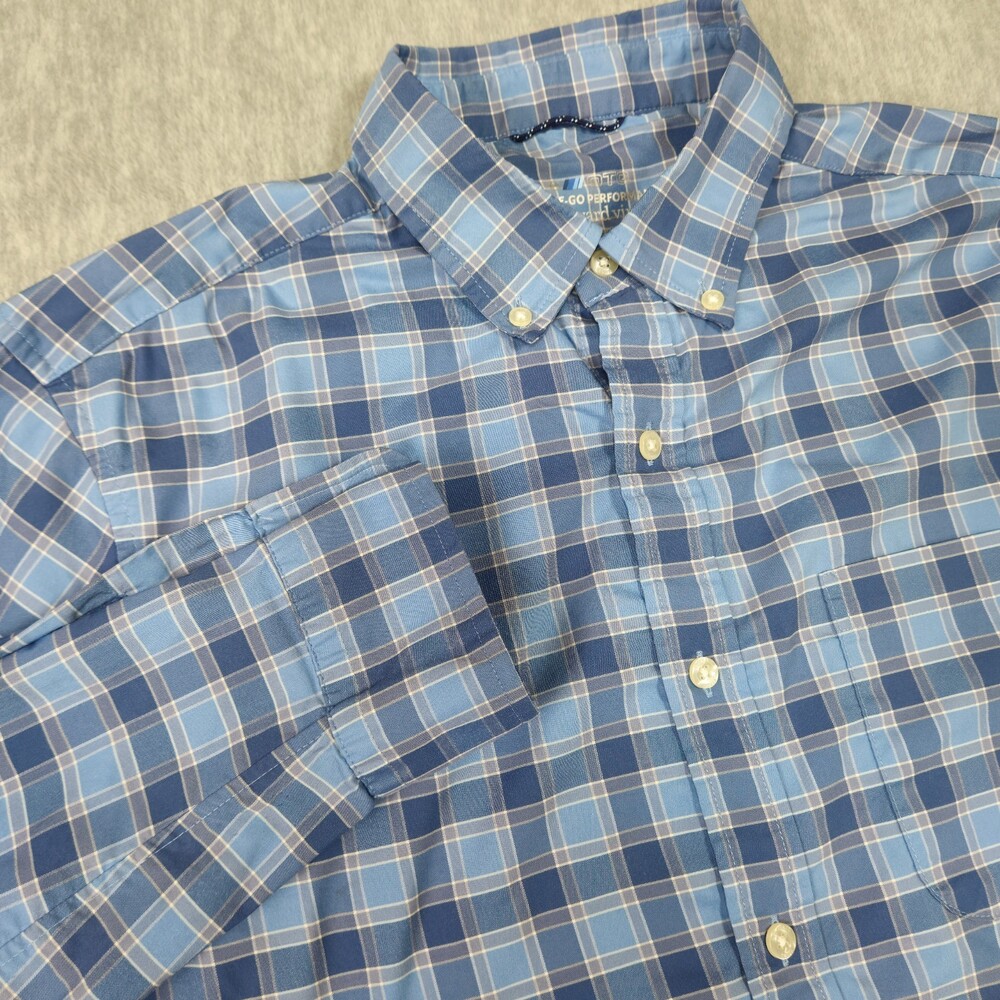 Vineyard Vines Shirt Mens M On The Go Performance OTG Long Sleeve Button up Brrr